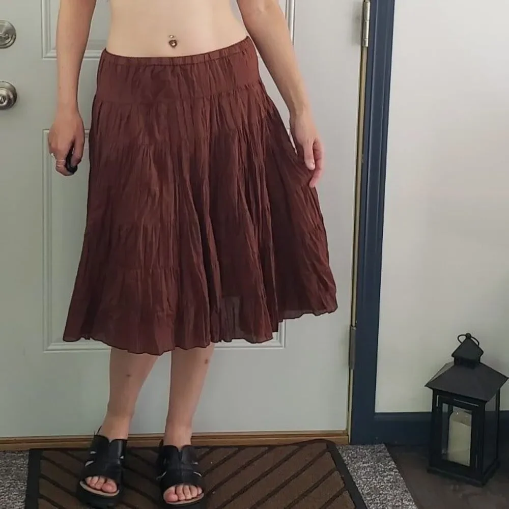Y2K Deadstock Brown Cotton Fairycore Skirt‎
